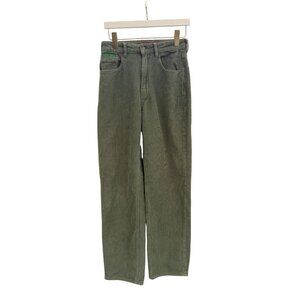 Empyre Womens Green Corduroy Pants Size 4 Casual Straight-Leg Cotton